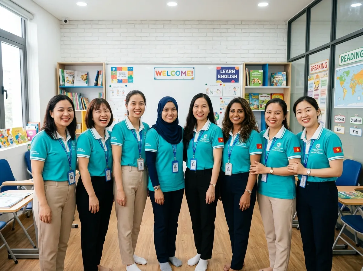 Giáo viên và học viên trong lớp học